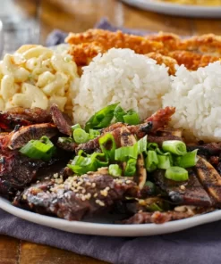 The savory dish is paired with rice cooked from Lai Mien rice